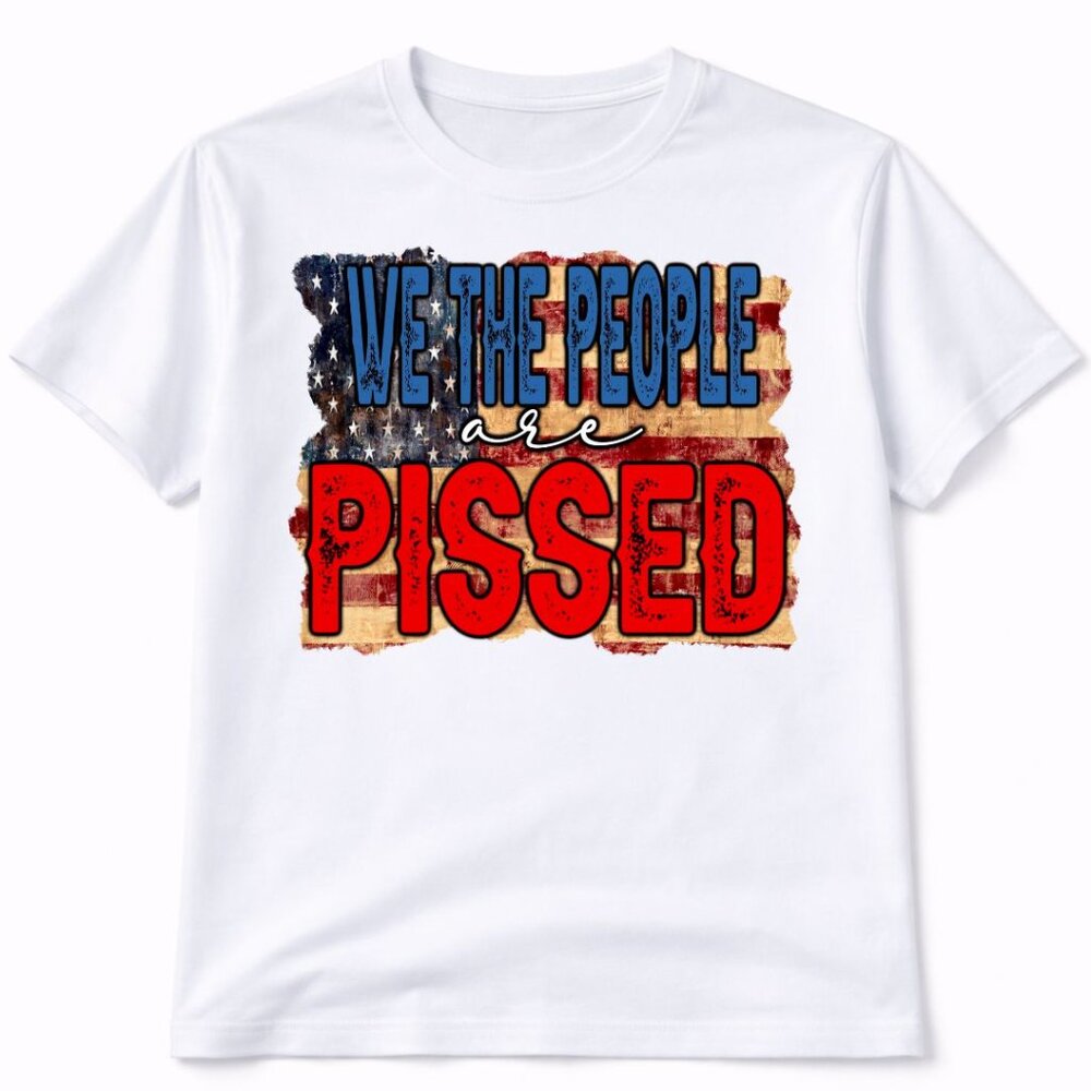 We The People Flag Graphic T Shirt Trendy Boutique Style Tee Womens Gifts White